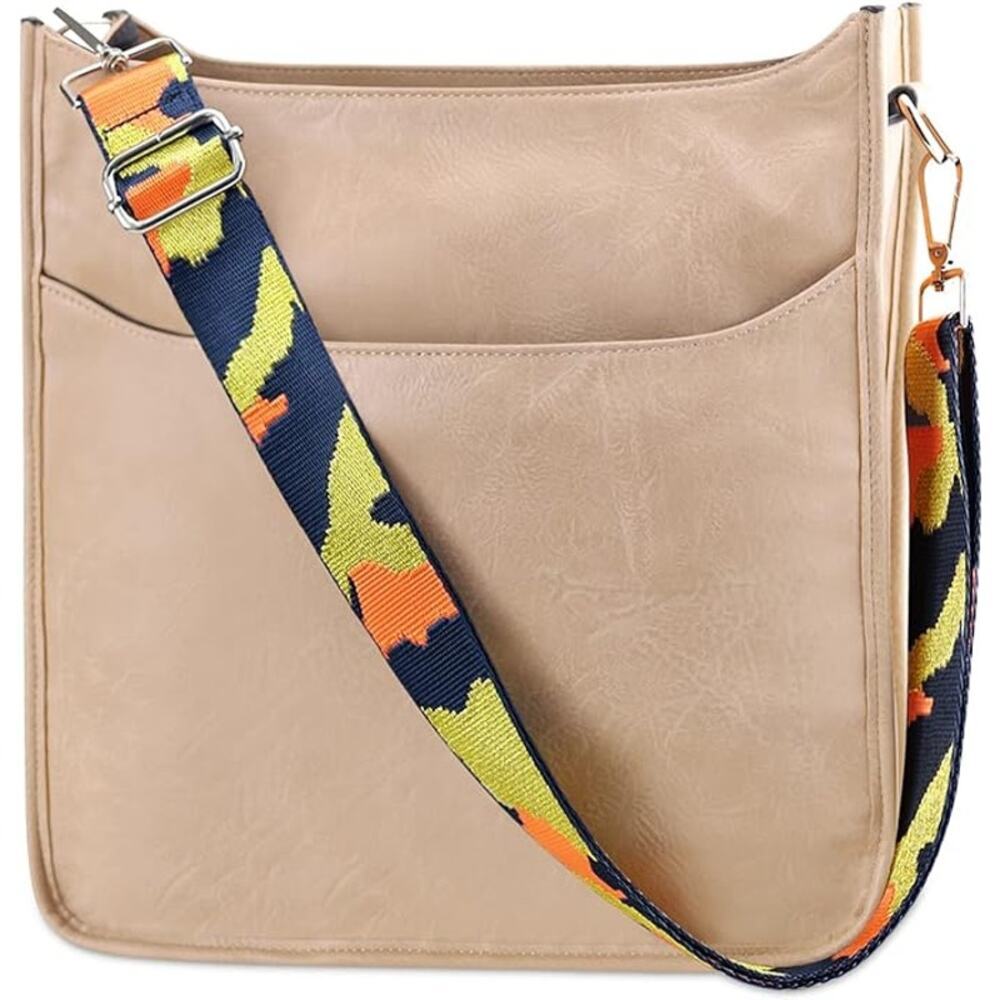 Crossbody Bag Women Hobo Handbag Vegan Leather Purse Shoulder Zipper Bag 2 Strap